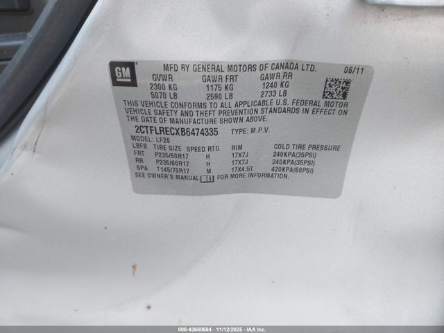 2011 GMC TERRAIN 2CTFLRECXB6474335 Photo 8