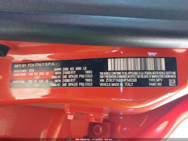 2017 FIAT 500X ZFBCFYAB8HP540308 Photo 8