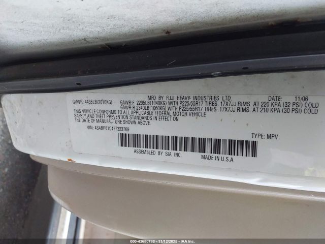 2007 SUBARU OUTBACK 4S4BP61C477323769 Photo 8