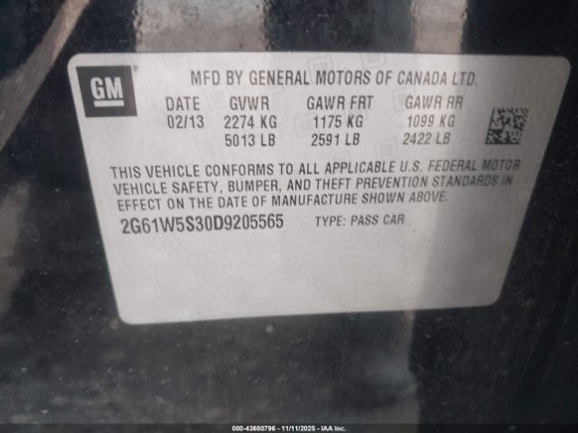 2013 CADILLAC XTS 2G61W5S30D9205565 Photo 8