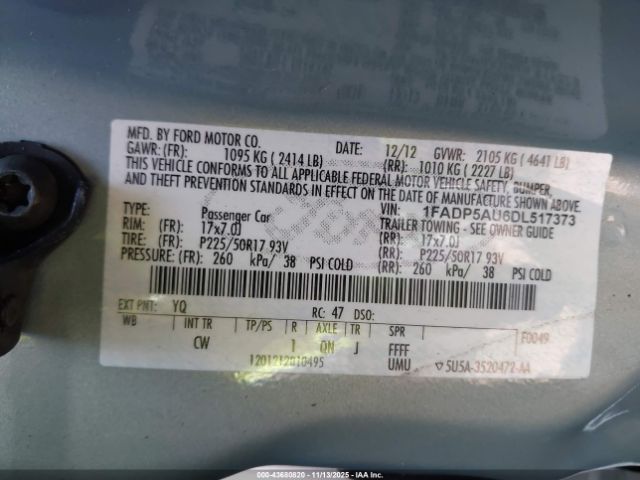 2013 FORD C-MAX HYBRID 1FADP5AU6DL517373 Photo 8