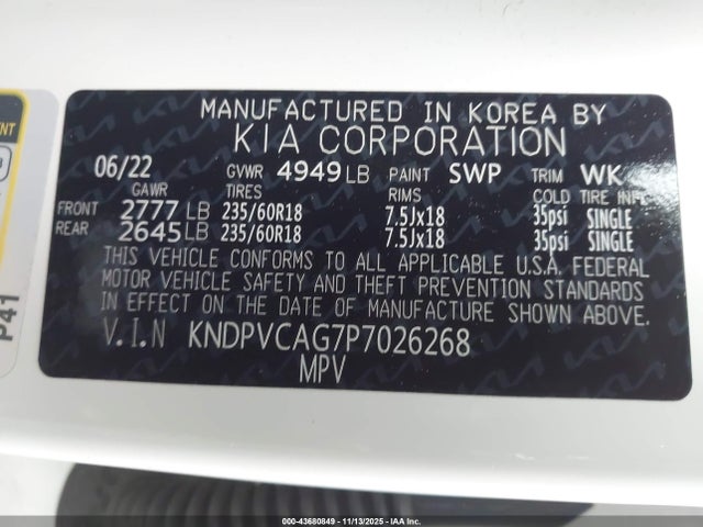 KNDPVCAG7P7026268 KIA Sportage Hybrid Ex