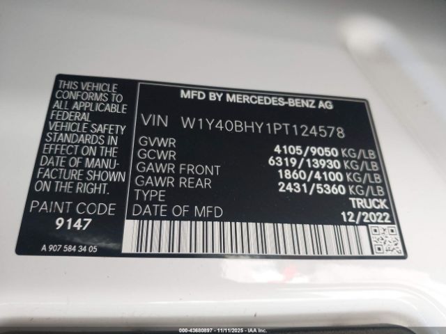 2023 MERCEDES-BENZ SPRINTER 2500 W1Y40BHY1PT124578 Photo 8