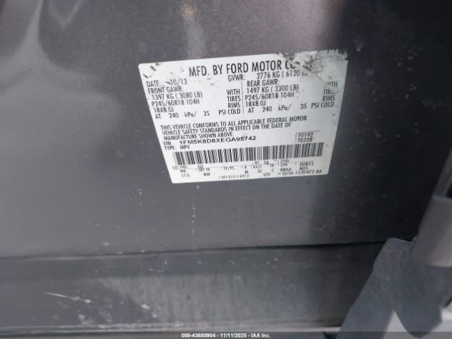 2014 FORD EXPLORER 1FM5K8D8XEGA95742 Photo 8