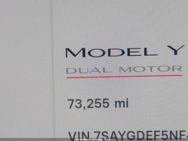 Aukcja sprzedaży 2022 Tesla Model Y Performance Dual Motor All-wheel Drive, vin: 7SAYGDEF5NF463332, numer aukcji: 43680946