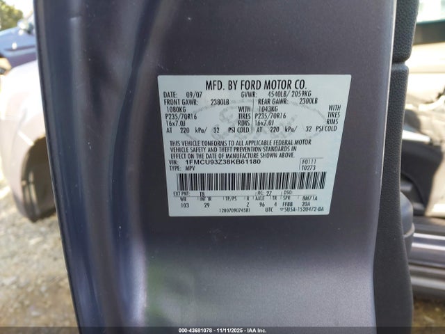 2008 FORD ESCAPE 1FMCU93Z38KB61180 Photo 8