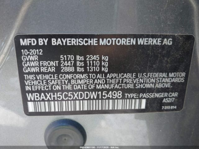 2013 BMW 528I WBAXH5C5XDDW15498 Photo 8