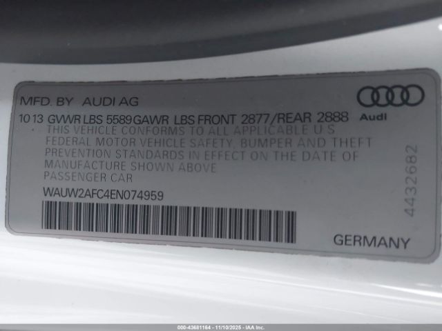 2014 AUDI S7 WAUW2AFC4EN074959 Photo 8
