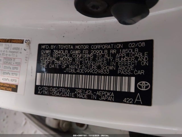 2009 TOYOTA COROLLA JTDBL40E999029833 Photo 8