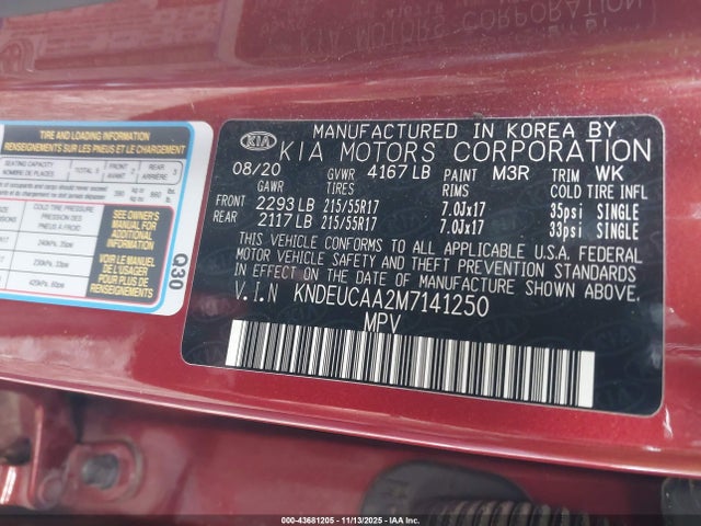 KNDEUCAA2M7141250 KIA SELTOS S