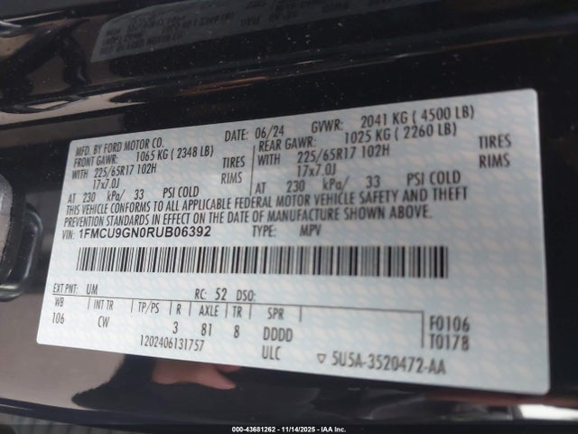 Ford Escape Active 2024 1FMCU9GN0RUB06392 Image 9