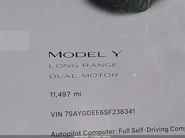 2025 TESLA MODEL Y 7SAYGDEE6SF238341 Photo 6