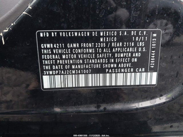 2012 VOLKSWAGEN JETTA 3VWDP7AJ2CM341007 Photo 8