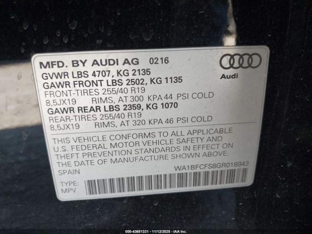 2016 AUDI Q3 WA1BFCFS8GR018943 Photo 8