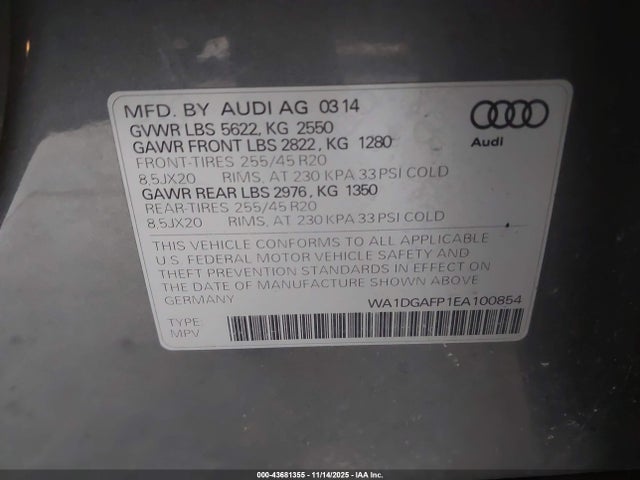2014 AUDI Q5 WA1DGAFP1EA100854 Photo 8