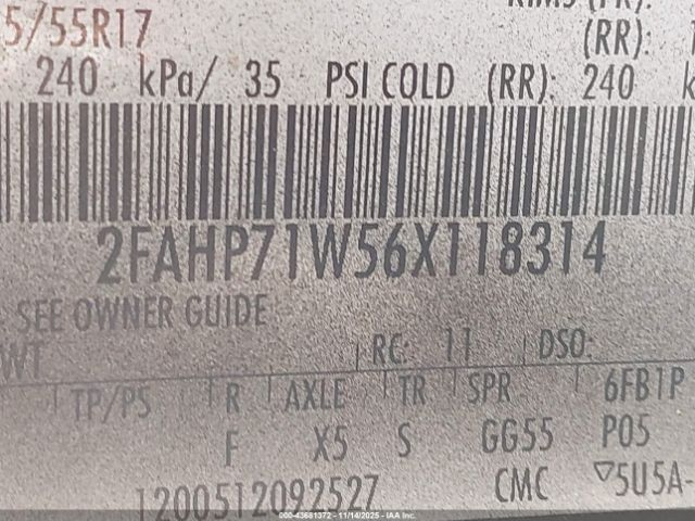 2006 FORD CROWN VICTORIA 2FAHP71W56X118314 Photo 8