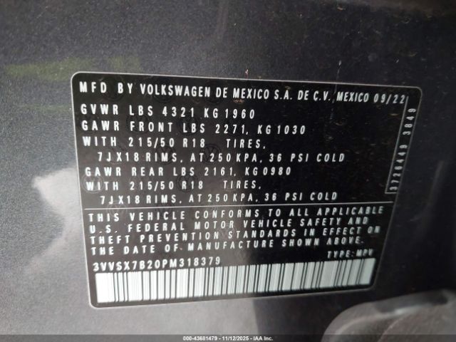 2023 VOLKSWAGEN TAOS 3VVSX7B20PM318379 Photo 8