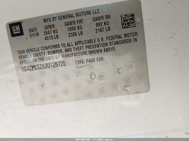 1G4ZP5SZ8JU125720 Buick Lacrosse Essence