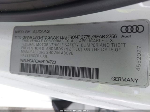2016 AUDI A6 WAUHGAFCXGN104723 Photo 8