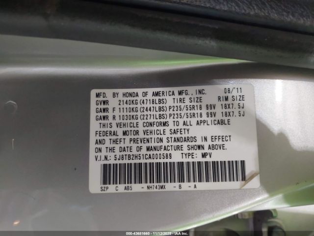 2012 ACURA RDX 5J8TB2H51CA000589 Photo 8