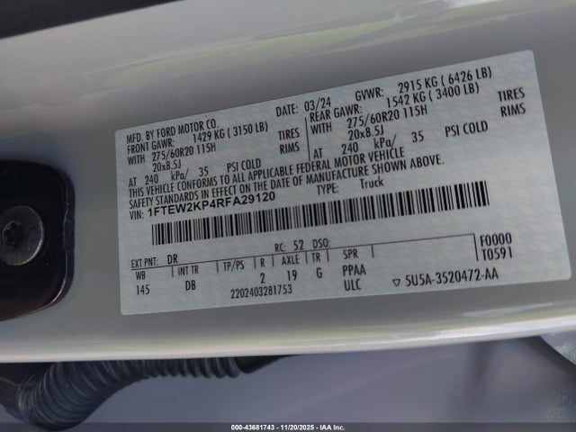 Ford F-150 Stx 2024 1FTEW2KP4RFA29120 Image 9