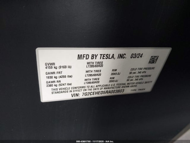 2024 TESLA CYBERTRUCK 7G2CEHED5RA003803 Photo 8