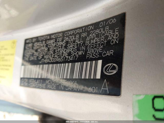 2006 LEXUS ES 330 JTHBA30G965173417 Photo 8