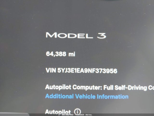 2022 TESLA MODEL 3 5YJ3E1EA9NF373956 Photo 6