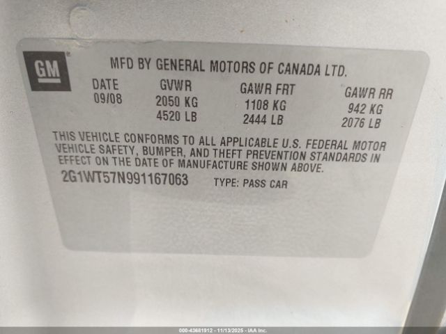 2009 CHEVROLET IMPALA 2G1WT57N991167063 Photo 8