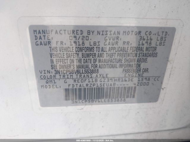 2020 NISSAN KICKS 3N1CP5BV6LL553888 Photo 8