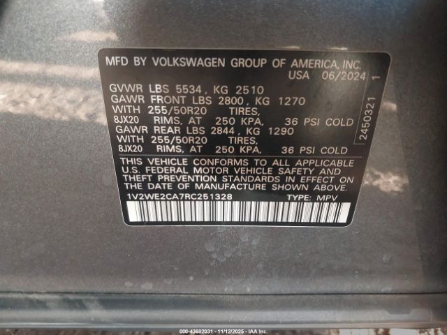 2024 VOLKSWAGEN ATLAS CROSS SPORT 1V2WE2CA7RC251328 Photo 8