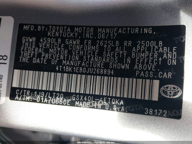 2018 TOYOTA AVALON 4T1BK1EB0JU268894 Photo 8
