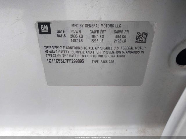 2015 CHEVROLET MALIBU 1G11C5SL7FF299095 Photo 8