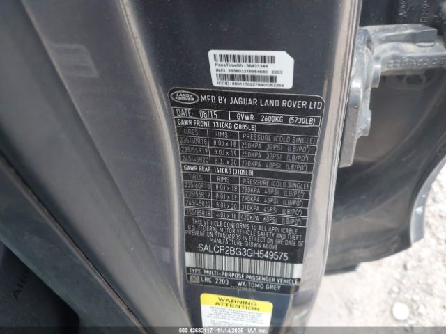 2016 LAND ROVER DISCOVERY SPORT SALCR2BG3GH549575 Photo 8