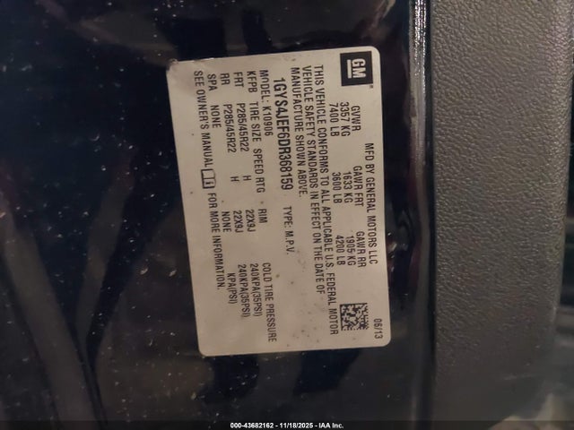 2013 CADILLAC ESCALADE ESV 1GYS4JEF6DR368159 Photo 8