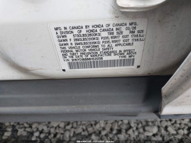 2006 ACURA MDX 2HNYD18866H531256 Photo 8