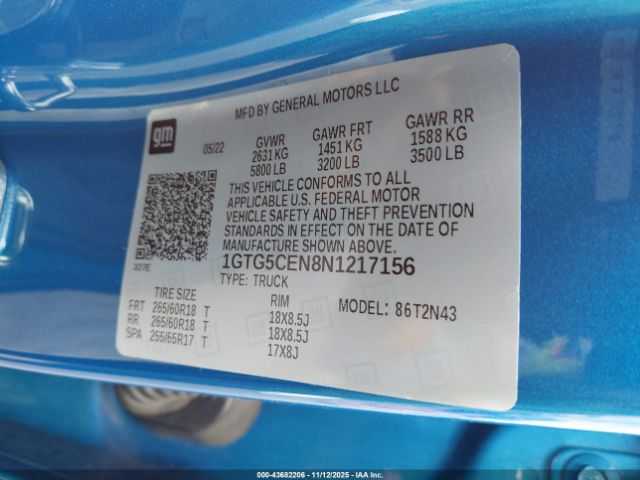 2022 GMC CANYON 1GTG5CEN8N1217156 Photo 8