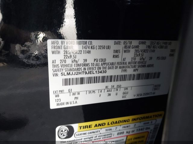 2018 LINCOLN NAVIGATOR 5LMJJ2HT9JEL13430 Photo 8