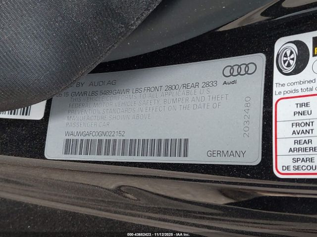 2016 AUDI A7 WAUWGAFC0GN022152 Photo 8