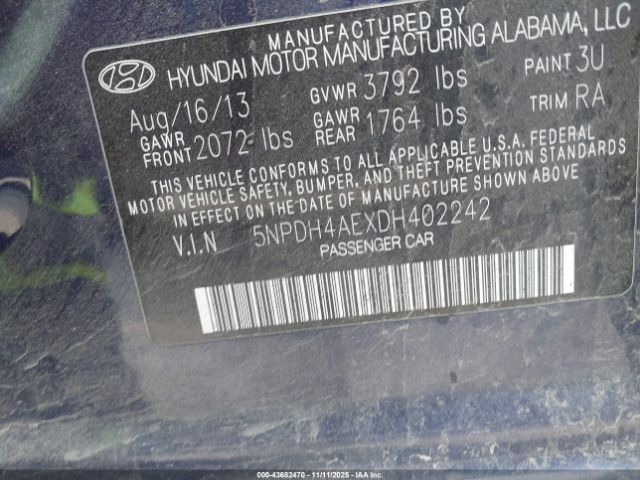 2013 HYUNDAI ELANTRA 5NPDH4AEXDH402242 Photo 8