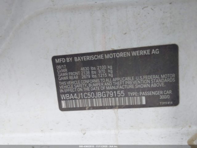 2018 BMW 430I GRAN COUPE WBA4J1C50JBG79155 Photo 8