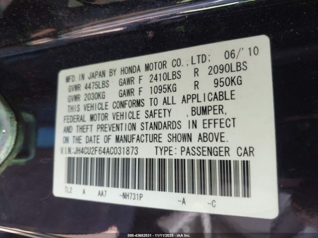 2010 ACURA TSX JH4CU2F64AC031873 Photo 8