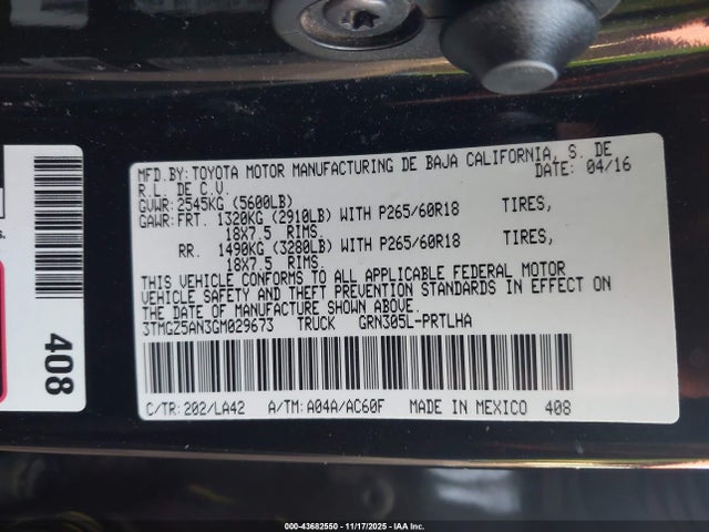 3TMGZ5AN3GM029673 Toyota Tacoma Limited