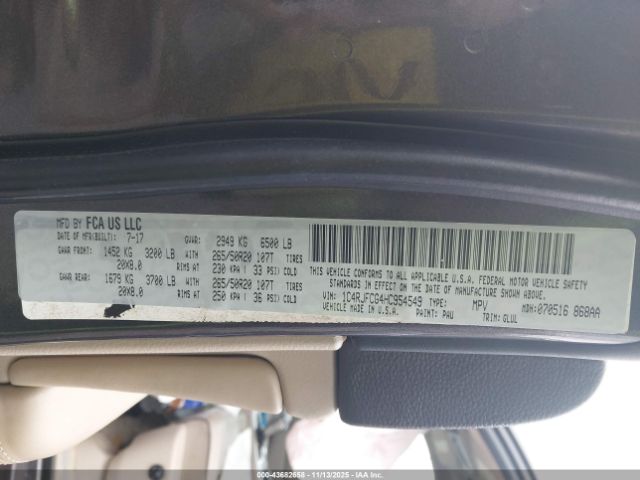 2017 JEEP GRAND CHEROKEE 1C4RJFCG4HC954549 Photo 8