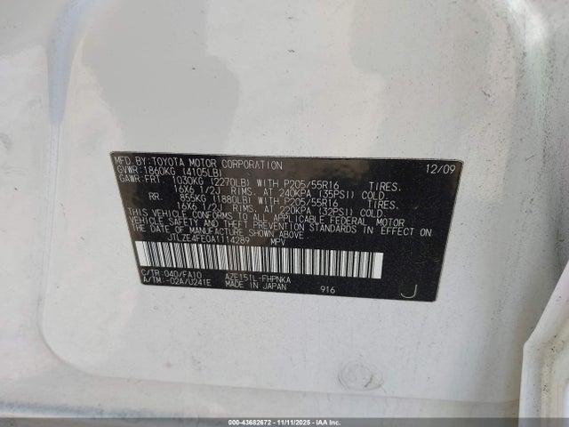 2010 Scion Xb მანქანა იყიდება აუქციონზე, vin: JTLZE4FE0A1114289, აუქციონის ნომერი: 43682672