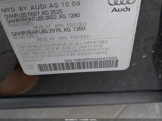 2010 AUDI Q5 WA1MKAFP4AA042666 Photo 8