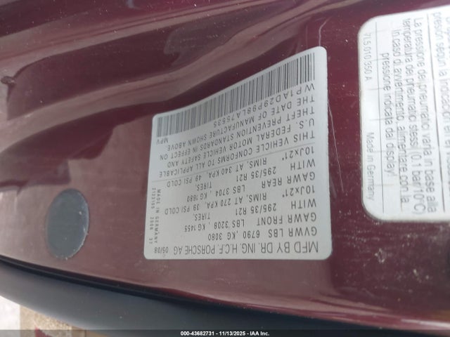 2008 PORSCHE CAYENNE WP1AD29P98LA75535 Photo 8