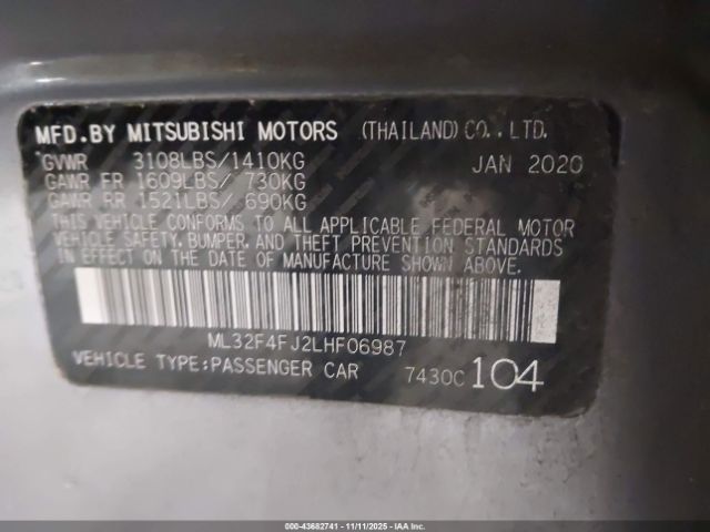 2020 MITSUBISHI MIRAGE G4 ML32F4FJ2LHF06987 Photo 8