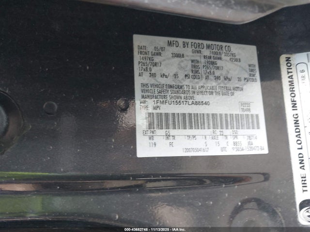 2007 FORD EXPEDITION 1FMFU15517LA88540 Photo 8