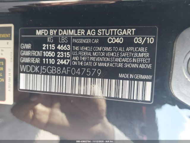 2010 MERCEDES-BENZ E 350 WDDKJ5GB8AF047579 Photo 8